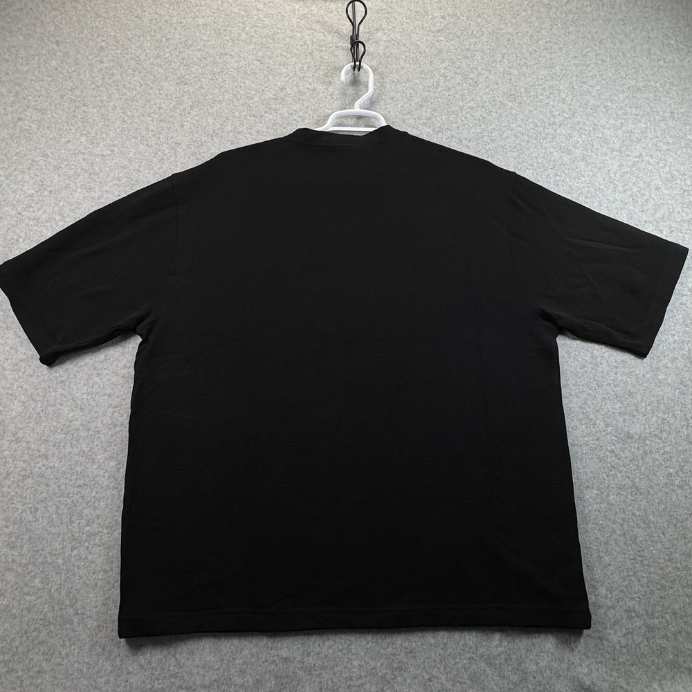 Anthology Silk /Cotton Black Ribbed Short Sleeve Pullover Men's XXL New - Picture 5 of 10